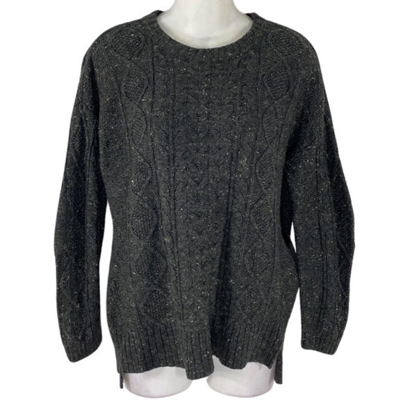 BDG Charcoal Gray Speckled Cable Knit Pullover Sweater M Medium - Picture 1 of 11